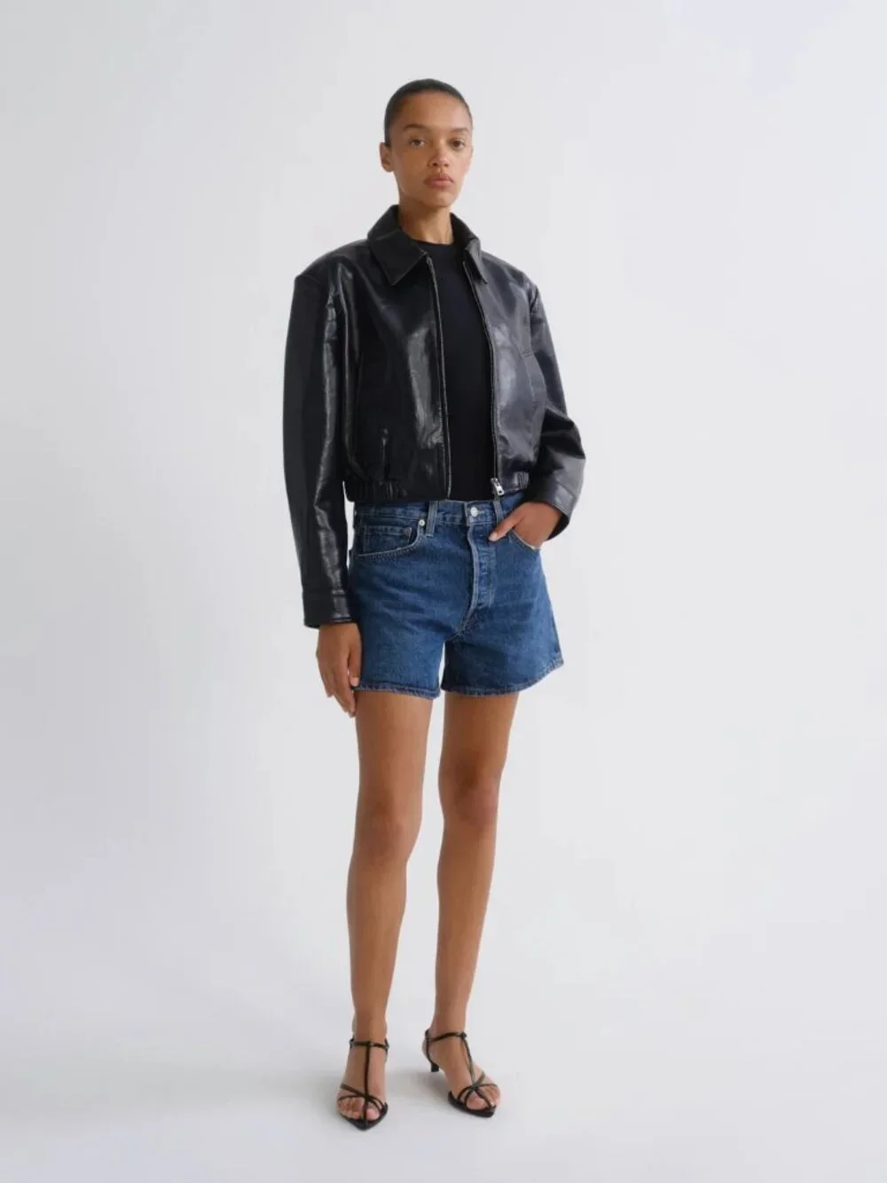 AGOLDE Parker Long Denim Shorts — Color: Enamour, Size 31